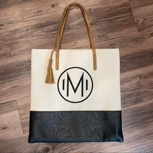 Mudpie Monogrammed Tote Bag “M”